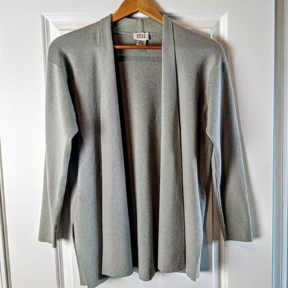 Eileen Fisher Pure Wool Shawl Collar Long Sleeve Cardigan - Picture 1 of 4